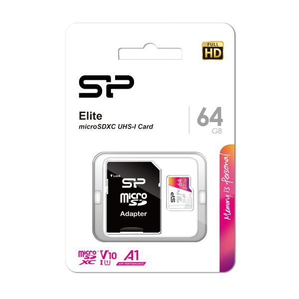 Silicon Power MicroSDXC Card Elite class 10 A1 UHS-I U1 V10 64GB