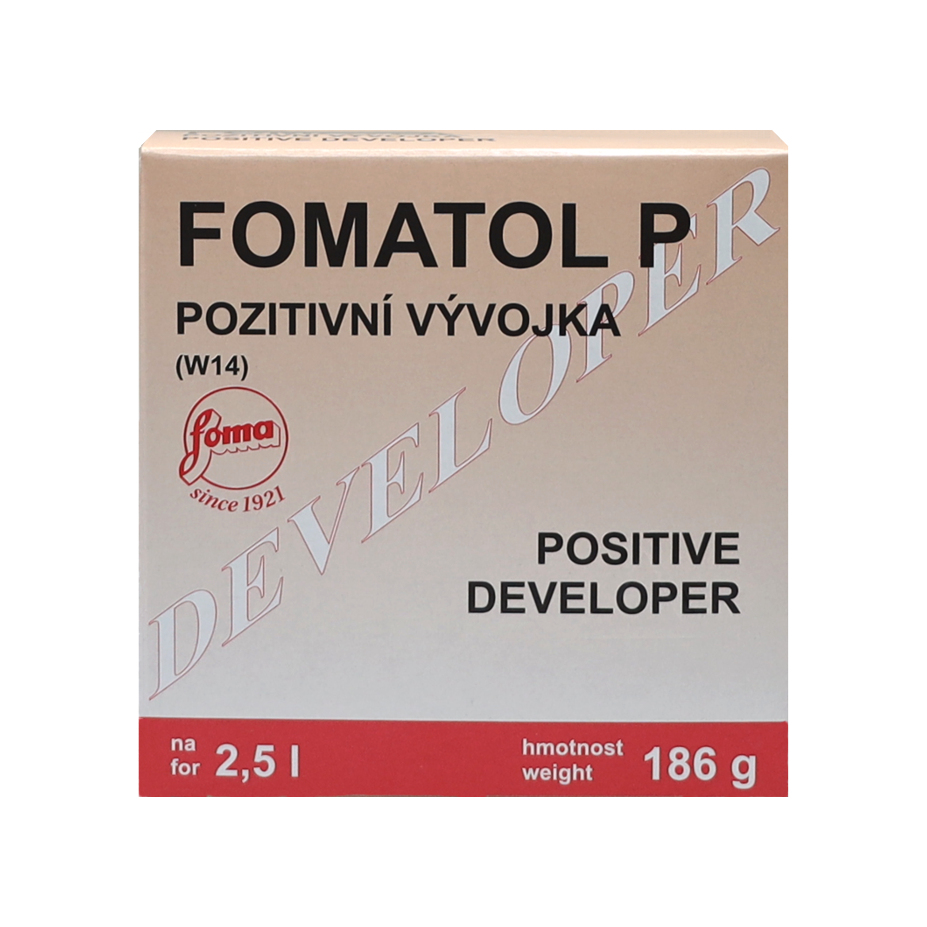 Fomatol P Positive Developer packaging on a white background
