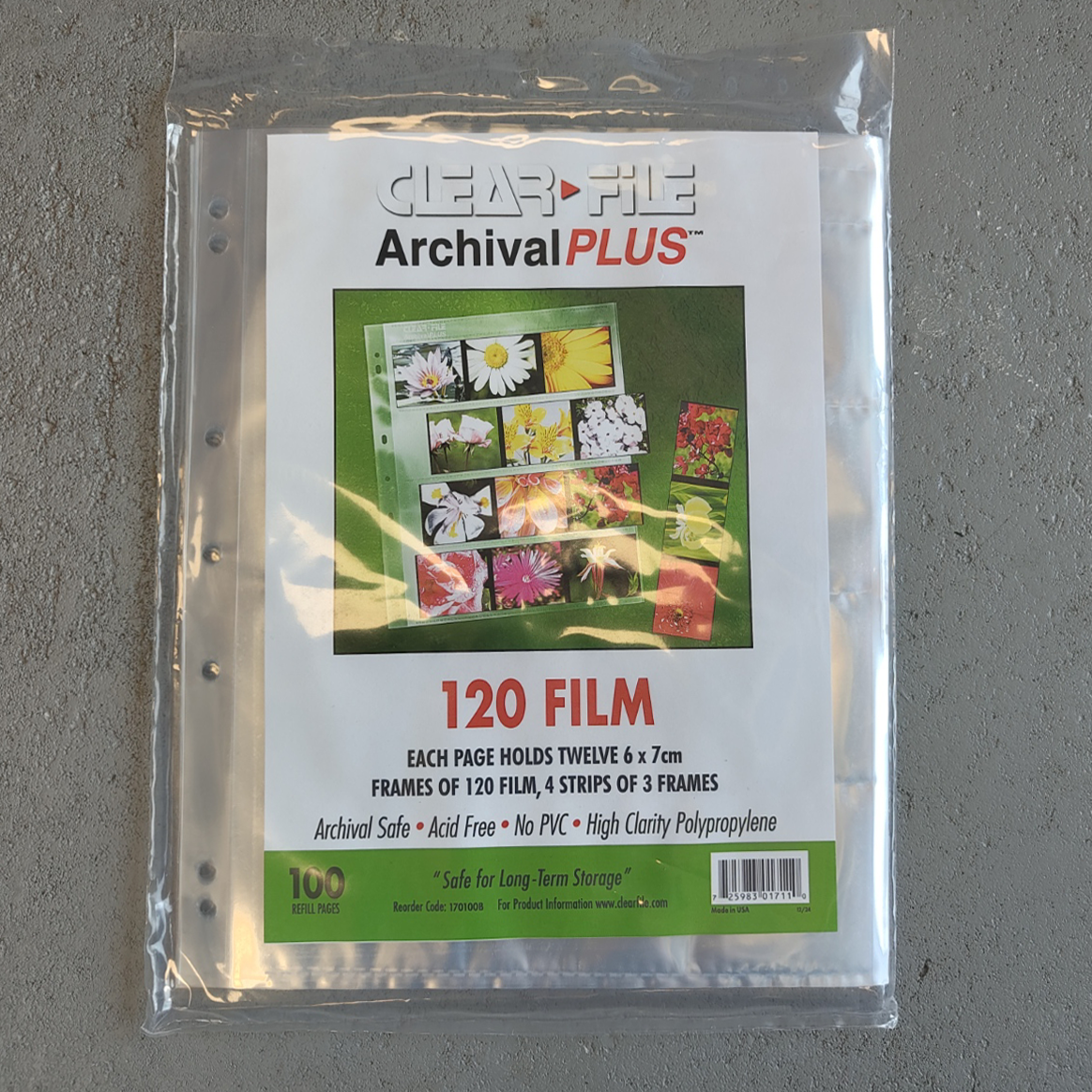 ClearFile PP Negative Sleeves for 120 film (up to 12 6x7 frames) (100 sheets)