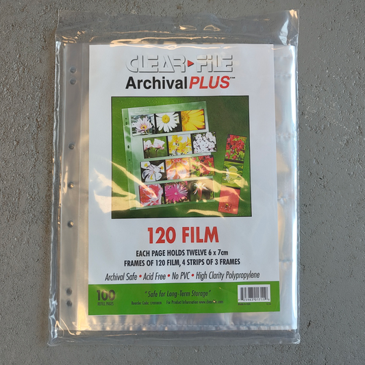 ClearFile PP Negative Sleeves for 120 film (up to 12 6x7 frames) (100 sheets)
