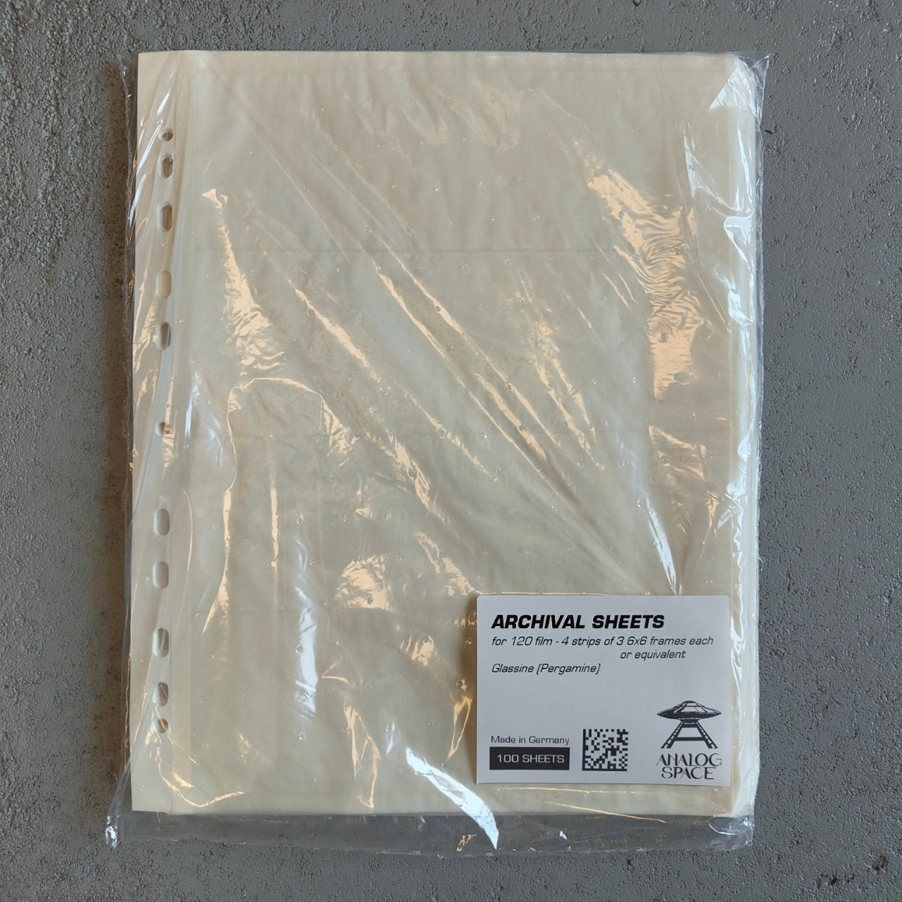 Pergamine archival sheets for 120 film (up to 4 strips) (100 sheets)